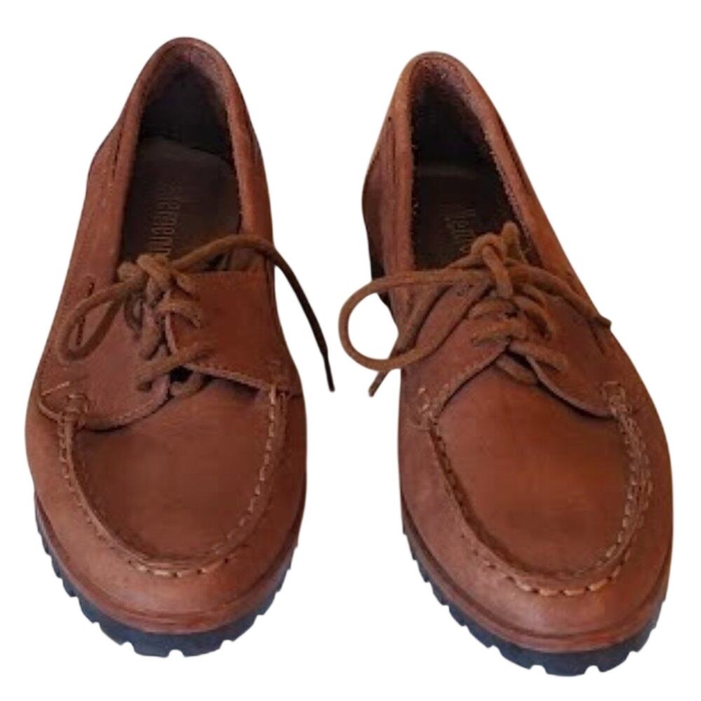 Ellemenno Women's Brown Leather Lace Up Loafer Size 9M